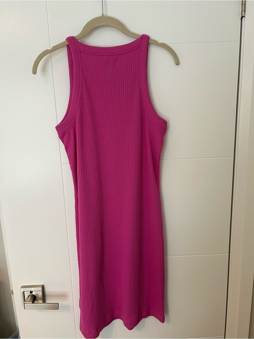 GAP Sleeveless Ribbed Midi Dress in Bright Fuchsia - Picture 2 of 4